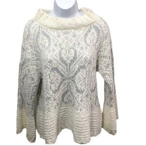 Made in Italy KOOS Chunky Knit Sweater Bell Sleeves EU Size 40 Silver Metallic